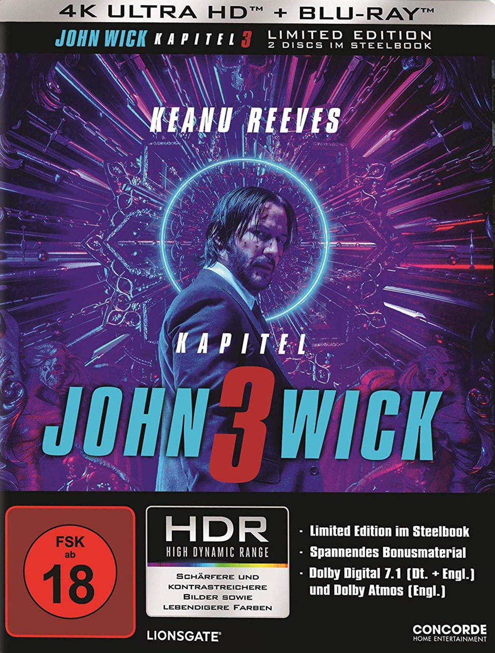 John Wick: Kapitel 3 (Limited Steelbook) 4K Ultra HD Blu-ray + Blu-ray