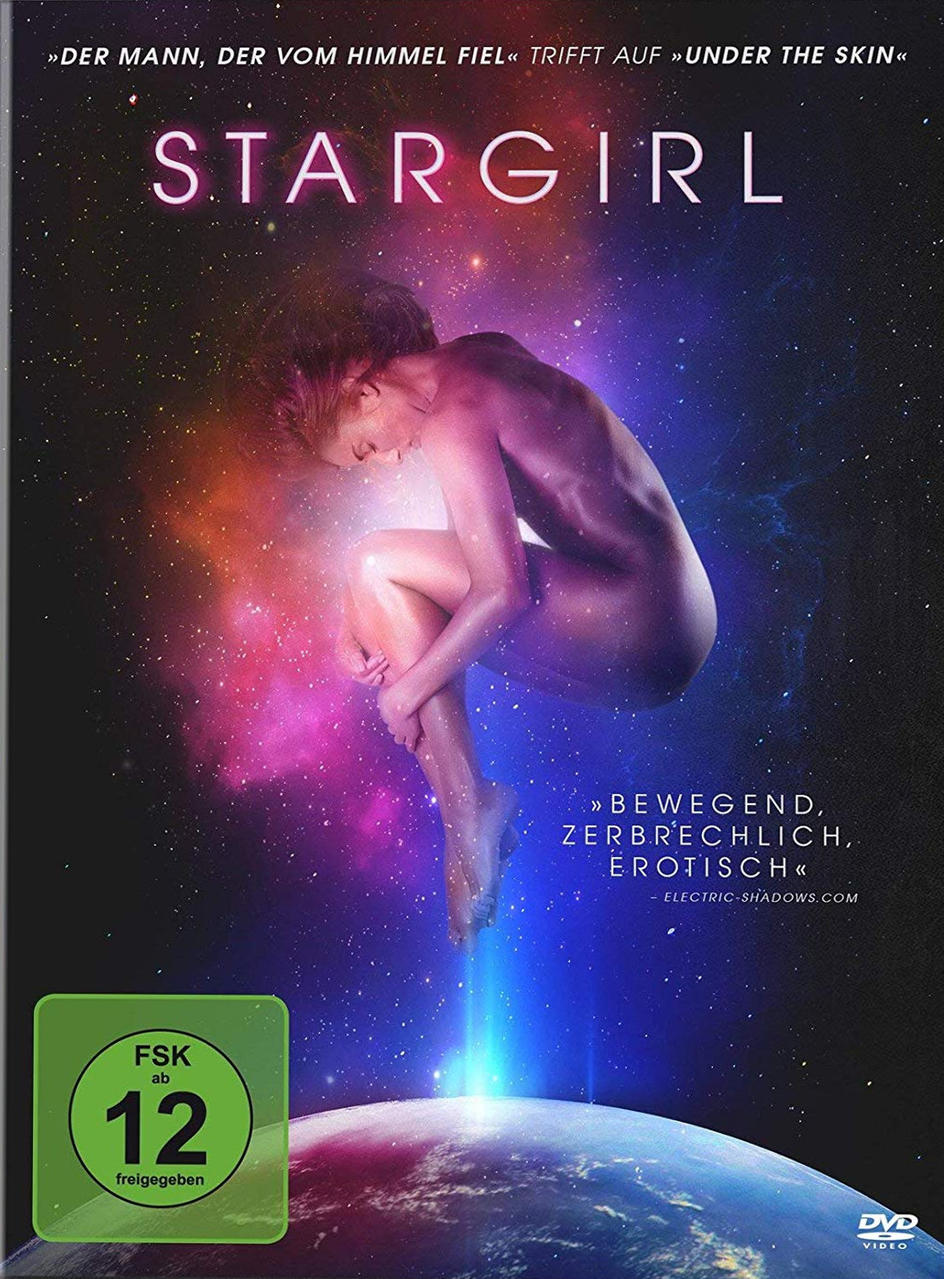 DVD-Cover für Stargirl. Eine Frau, nackt, im Weltraum. Text auf Deutsch.
