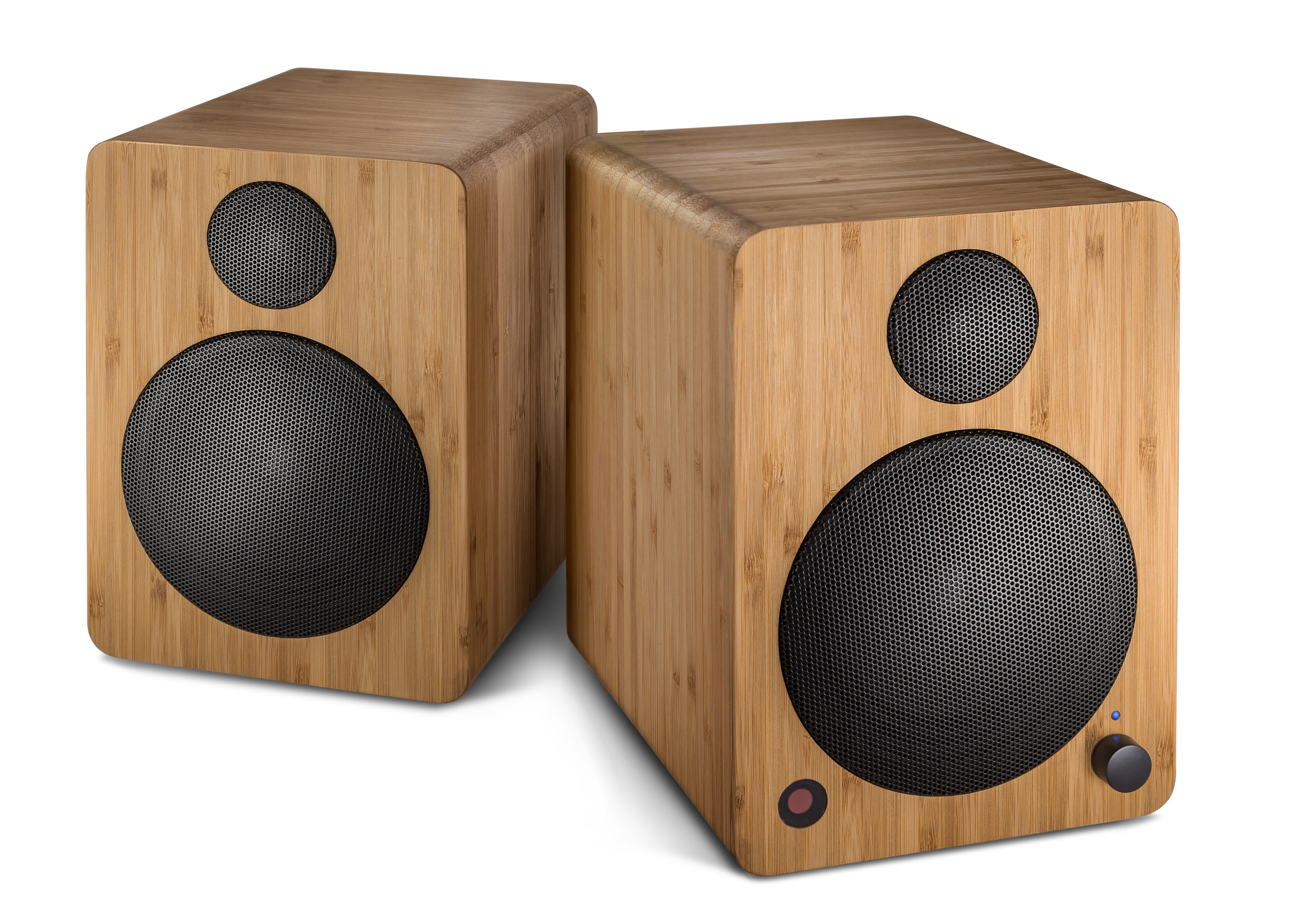 WAVEMASTER CUBE MINI NEO Regallautsprecher (Aktives Regallautsprechersystem mit Bluetooth und Fernbedienung, Bambus
