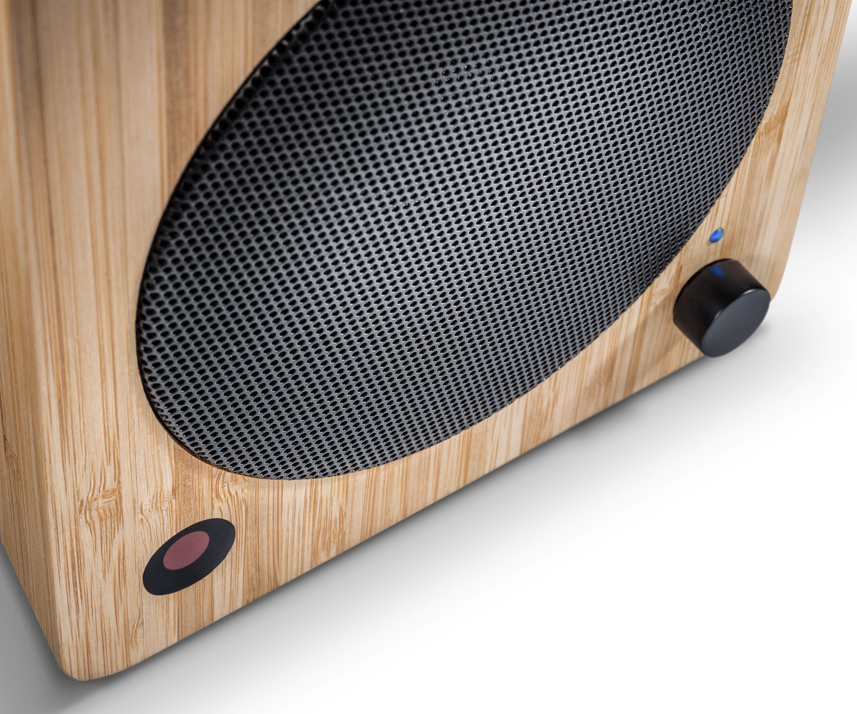 WAVEMASTER CUBE MINI NEO Regallautsprecher (Aktives Regallautsprechersystem mit Bluetooth und Fernbedienung, Bambus