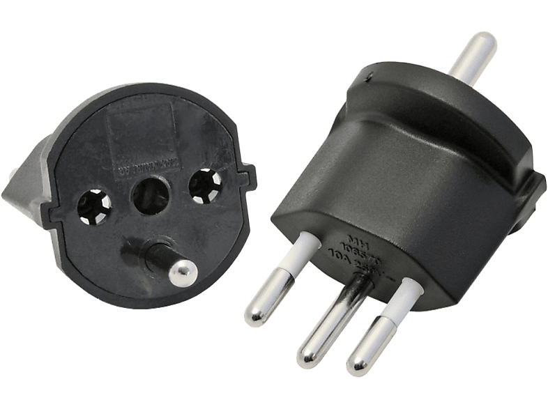 SCHOENENBERGER T12/Schuko - Fixadapter (Schwarz)