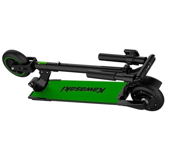 Patinete eléctrico - Kawasaki KXFS55B, Motor 250W, 4000 mAh, Verde y negro