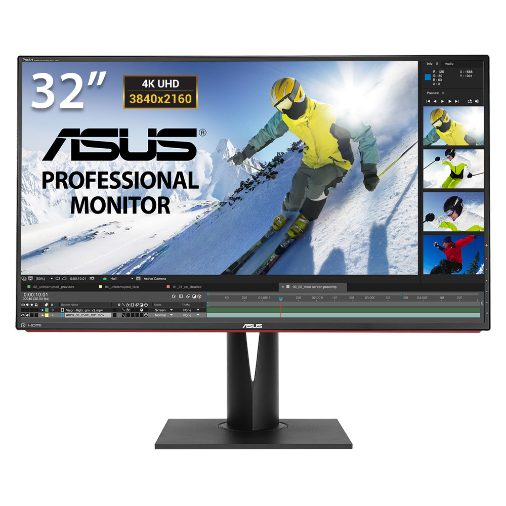 ASUS 32 inç PA328Q IPS 4K Ultra HD 3840X2160 6 Ms HDMI Monitör