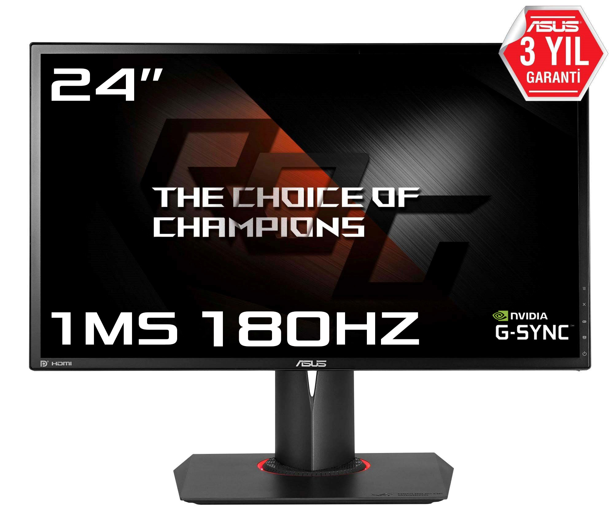 ASUS PG248Q 24 inç Gaming  LED  G-Sync 1920x1080 1ms  180hz DP HDMI VESA Monitör