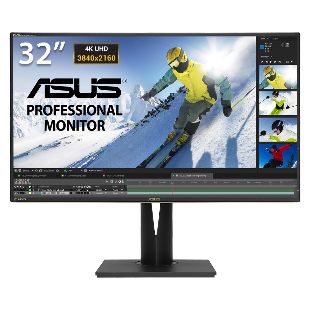 ASUS 32.0 Asus Pa329Q 5Ms 3840X2160 4Hmdı Dp Mınıdp Usb Monıtor