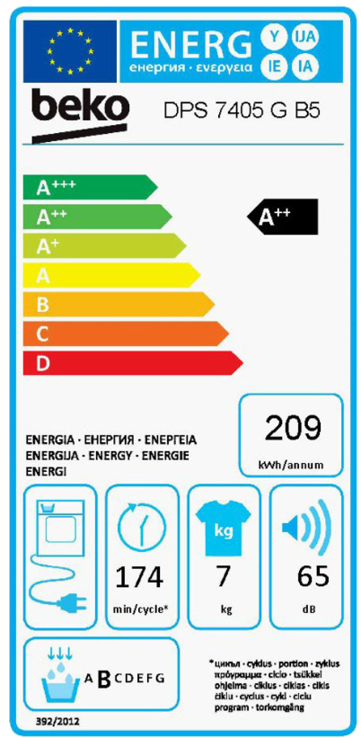 BEKO DPS-7405 GB5 hőszivattyús szárítógép