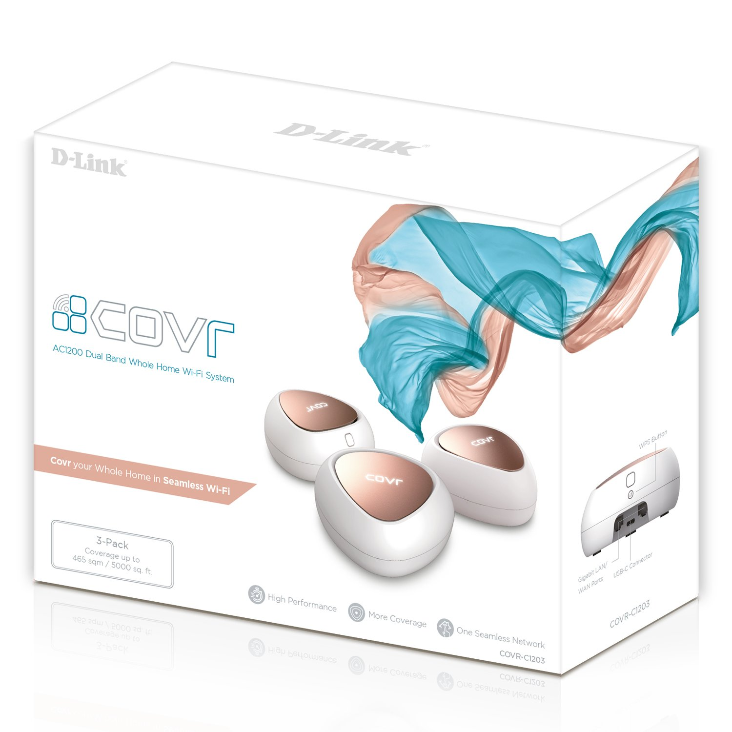 Router - D-Link COVR-C1203, Wi-Fi Mesh, Permite streaming 4K, Instalación sencilla