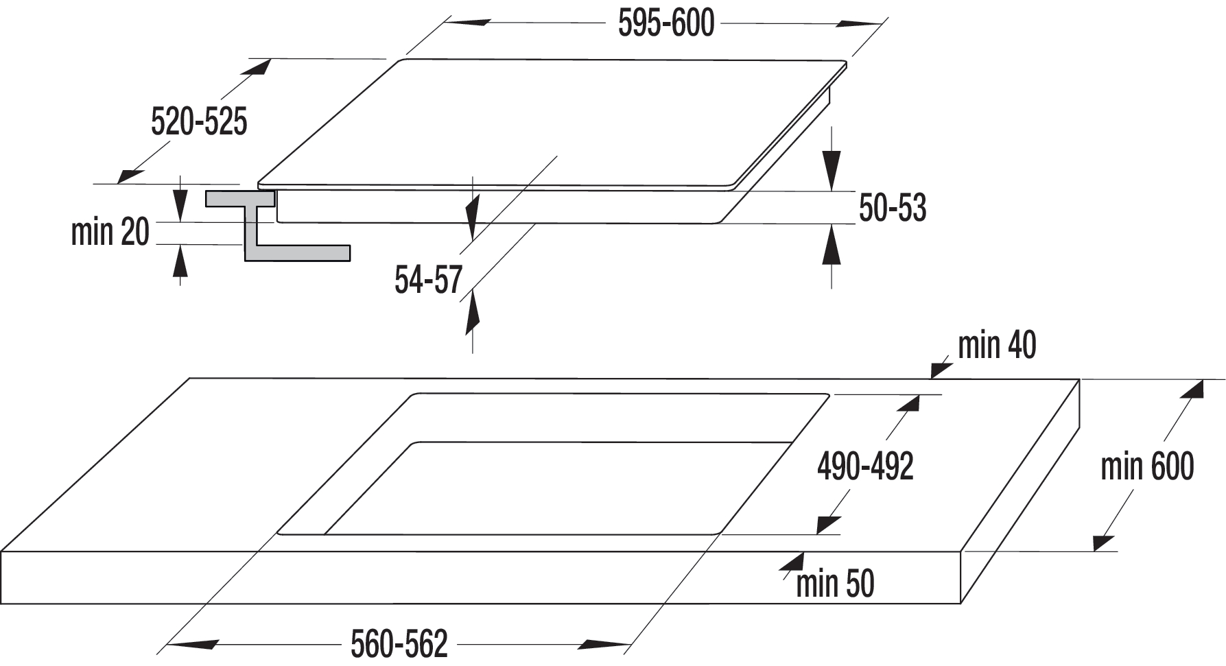 GORENJE Jump Set Backofen, Kochfeld (71 l, Edelstahl, Schwarz, 597 mm breit, A)