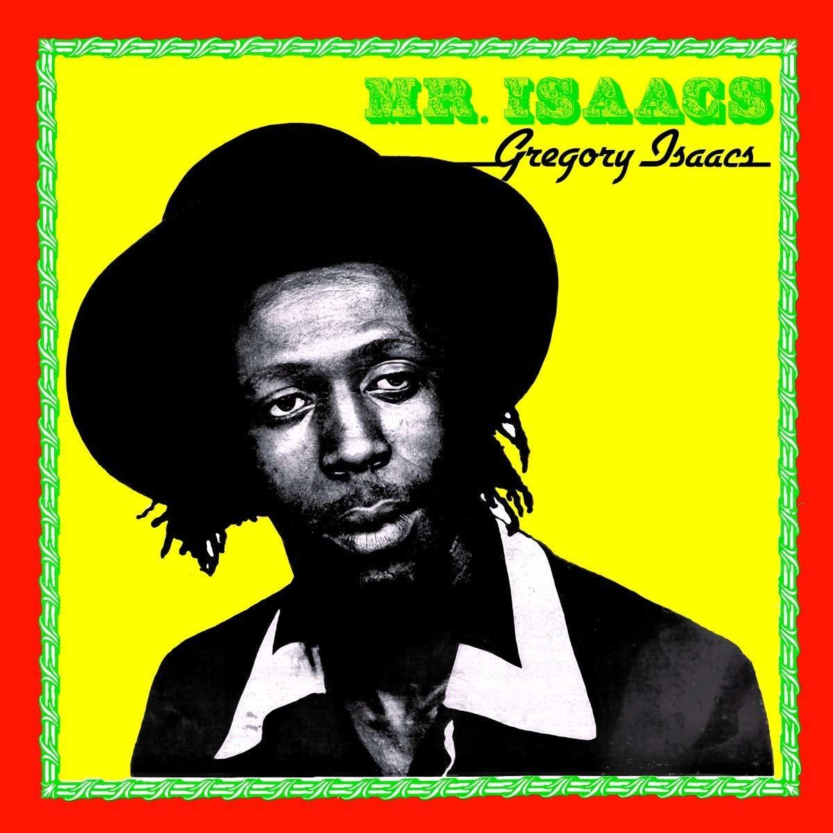 Albumcover von Gregory Isaacs, der einen Hut trägt. Es hat einen gelben Hintergrund und einen roten Rahmen.