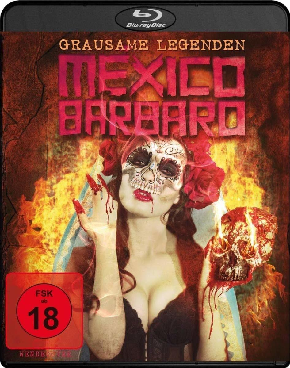 Mexico Barbaro DVD-Cover. Eine Frau mit Totenkopf-Make-up.