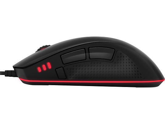 LIONCAST LM60 - Gaming Mouse, Cablato, Ottica con LED, 16000 dpi, Nero