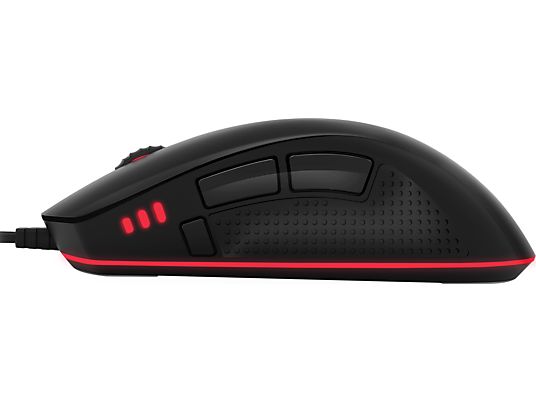 LIONCAST LM60 - Gaming Maus, Kabelgebunden, Optisch mit Leuchtdioden, 16000 dpi, Schwarz