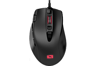 LIONCAST LM25 - Souris Gaming, Filaire, Optique avec diodes électroluminescentes, 12000 dpi, Noir