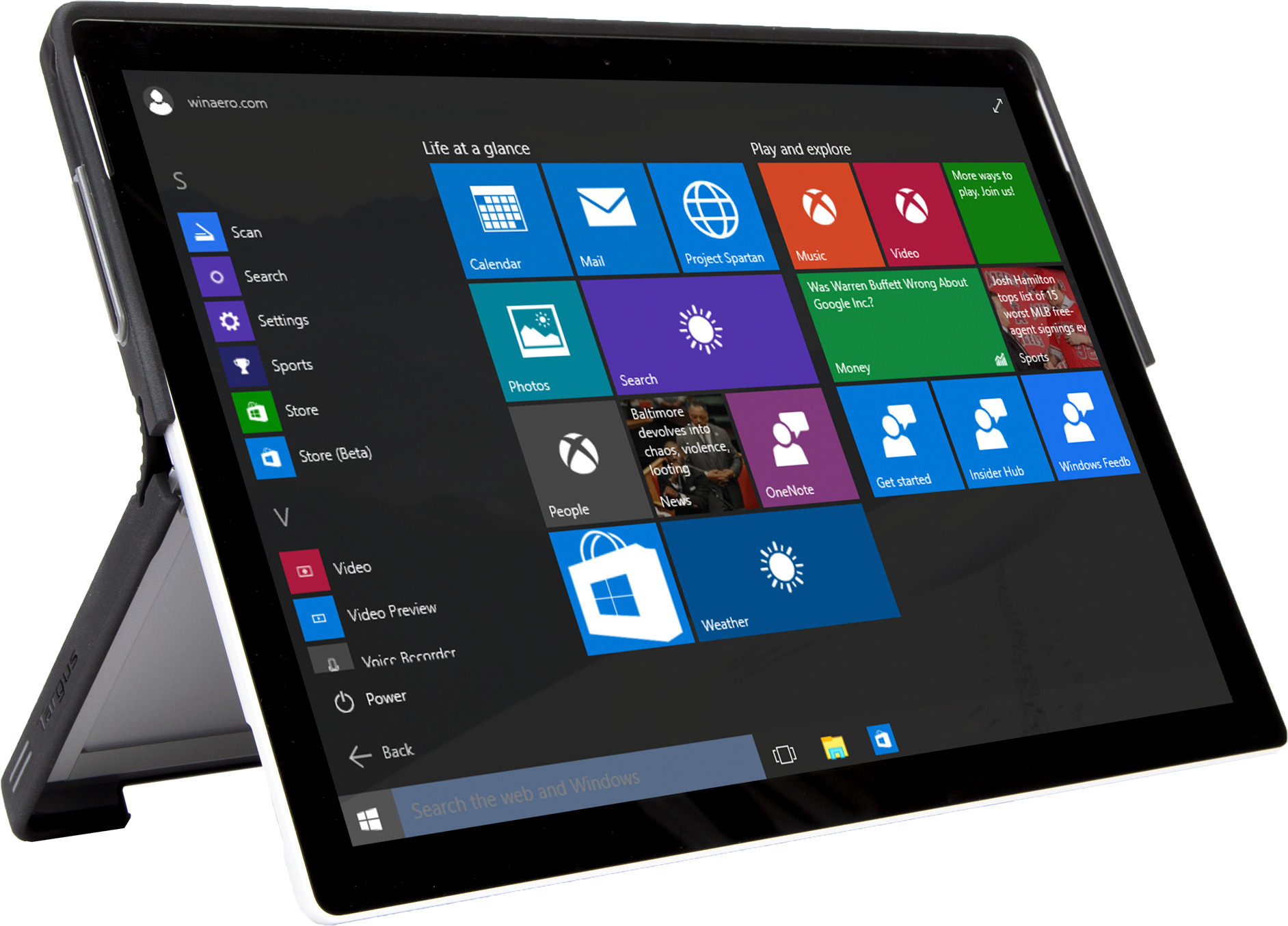 TARGUS Signature, Full Cover, Microsoft, Surface Pro 6, Surface Pro (2017), Surface Pro 4, Grau