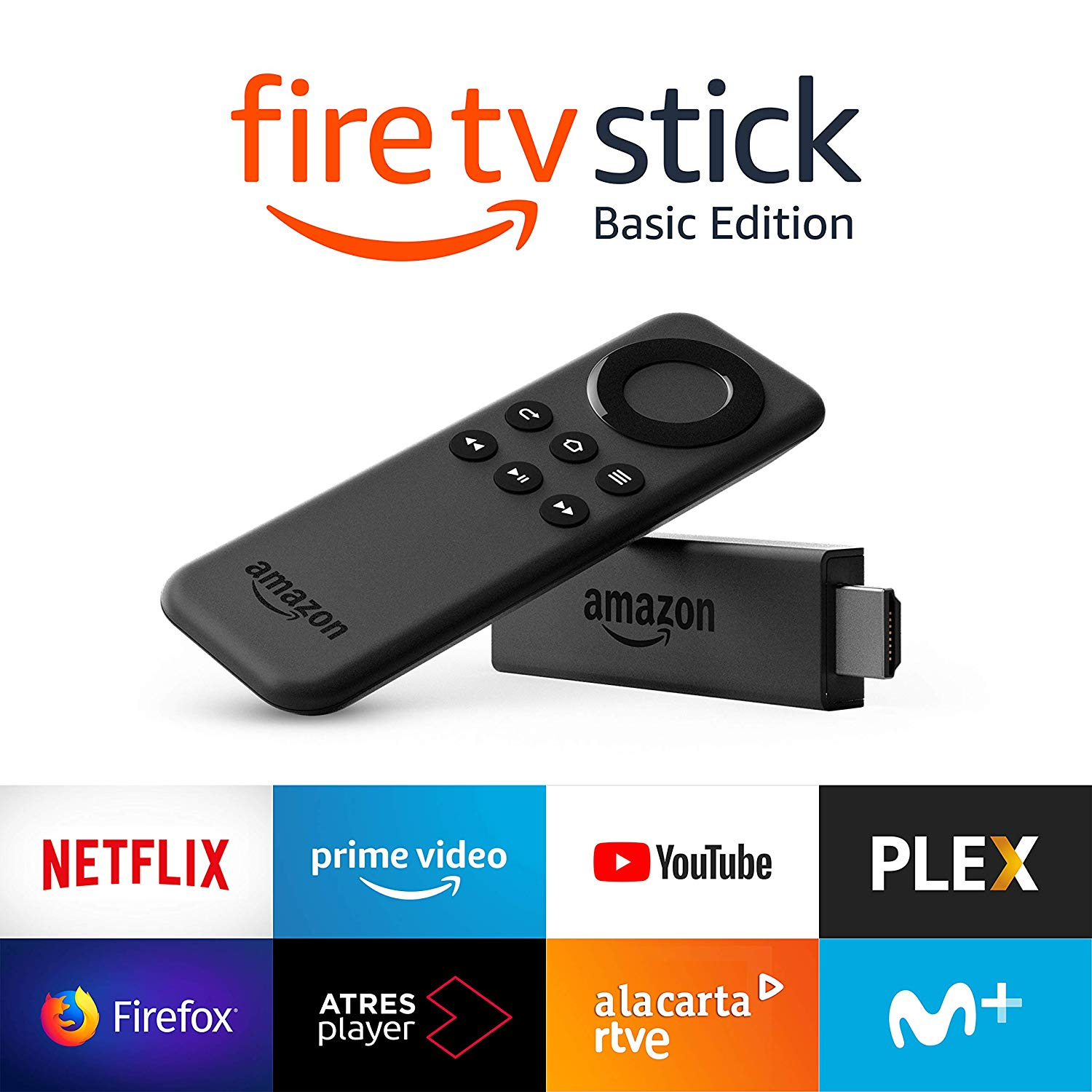 Reproductor multimedia - Amazon Fire TV Stick, Transmisión de contenido multimedia, Negro