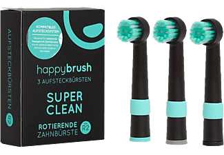 HAPPYBRUSH Rotierend R2 - Aufsteckbürsten (Schwarz/Blau)