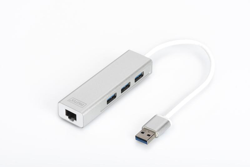 DIGITUS USB3.0 3XPORT HUB VE GIGABIT LAN ADAPTORU