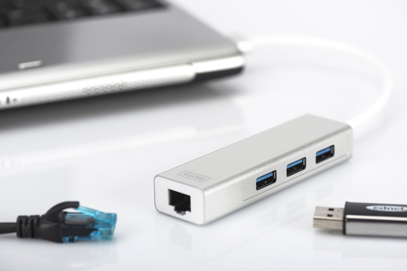 DIGITUS USB3.0 3XPORT HUB VE GIGABIT LAN ADAPTORU