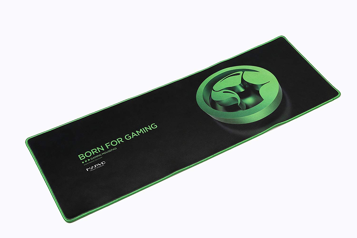 Alfombrilla gaming - Scorpion MA-G13 GN, XXL, Para teclado y ratón, Antideslizante, Negro/verde