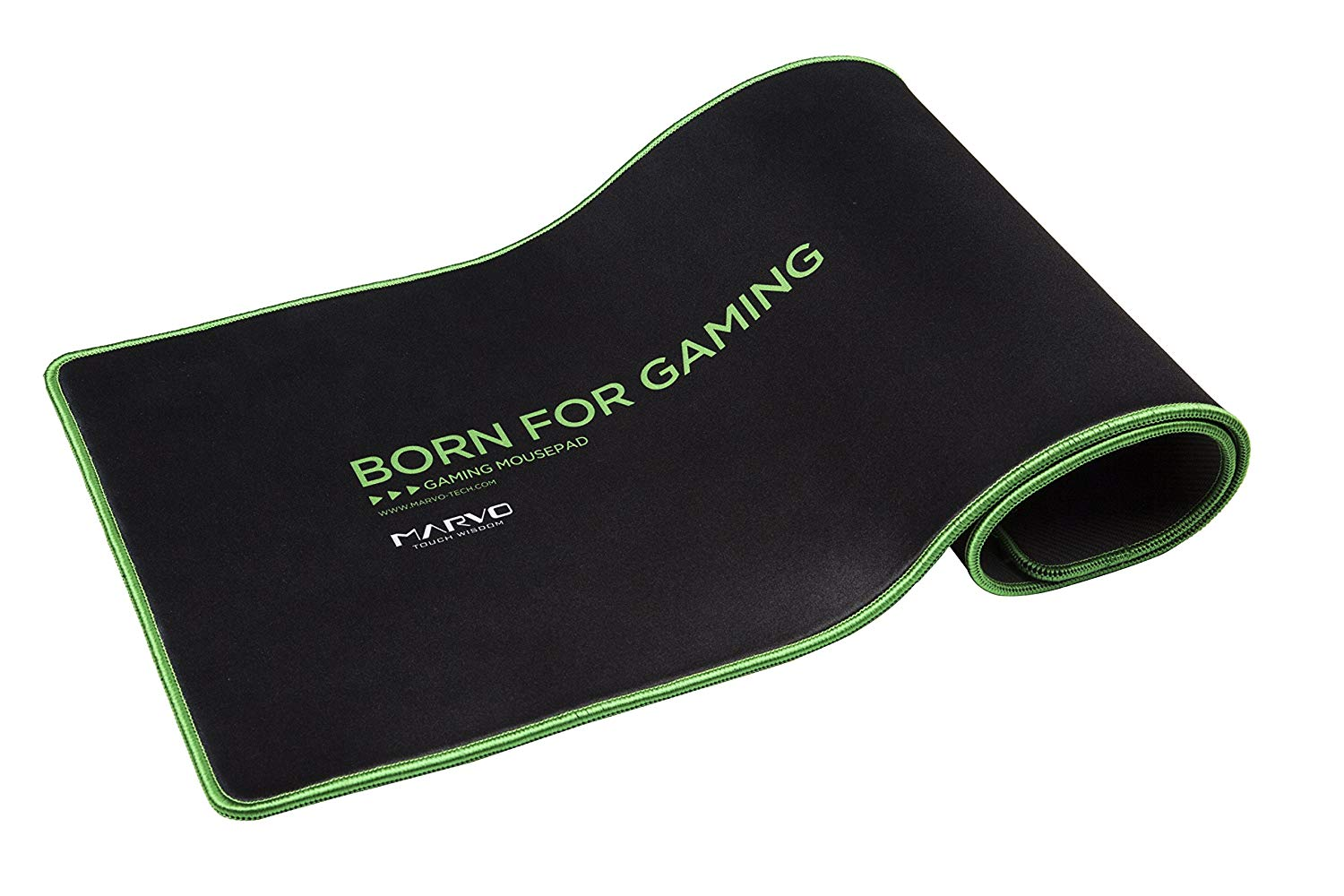 Alfombrilla gaming - Scorpion MA-G13 GN, XXL, Para teclado y ratón, Antideslizante, Negro/verde
