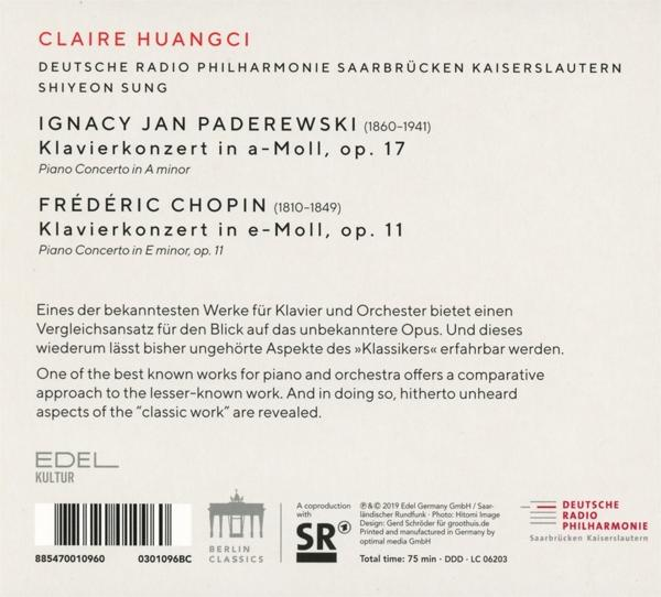 Rückseite einer CD mit Text über klassische Musik, mit Logo und Titelliste.