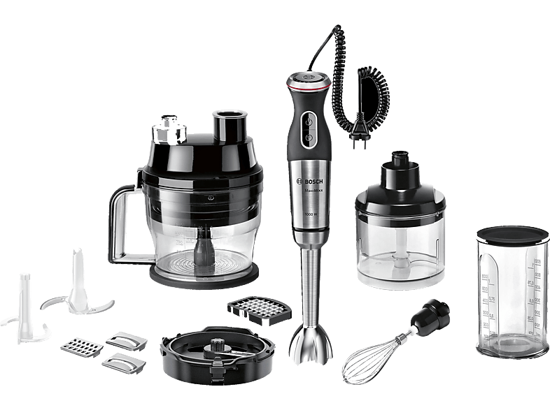 BOSCH MS8CM61X1 Maxomixx Stabmixer Edelstahl/Schwarz (1000 Watt, 0.6 l ...