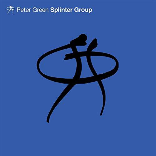 Blaues Albumcover mit schwarzer abstrakter Kunst und dem Text 'Peter Green Splinter Group'.
