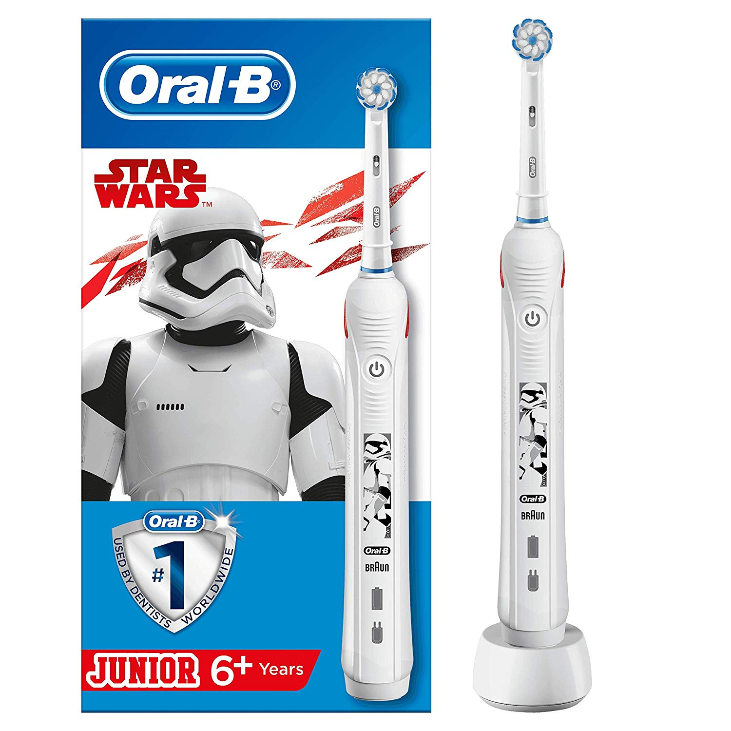 ORAL-B Elektrische Zahnbürste Junior Star Wars Kinderzahnbürste Weiß