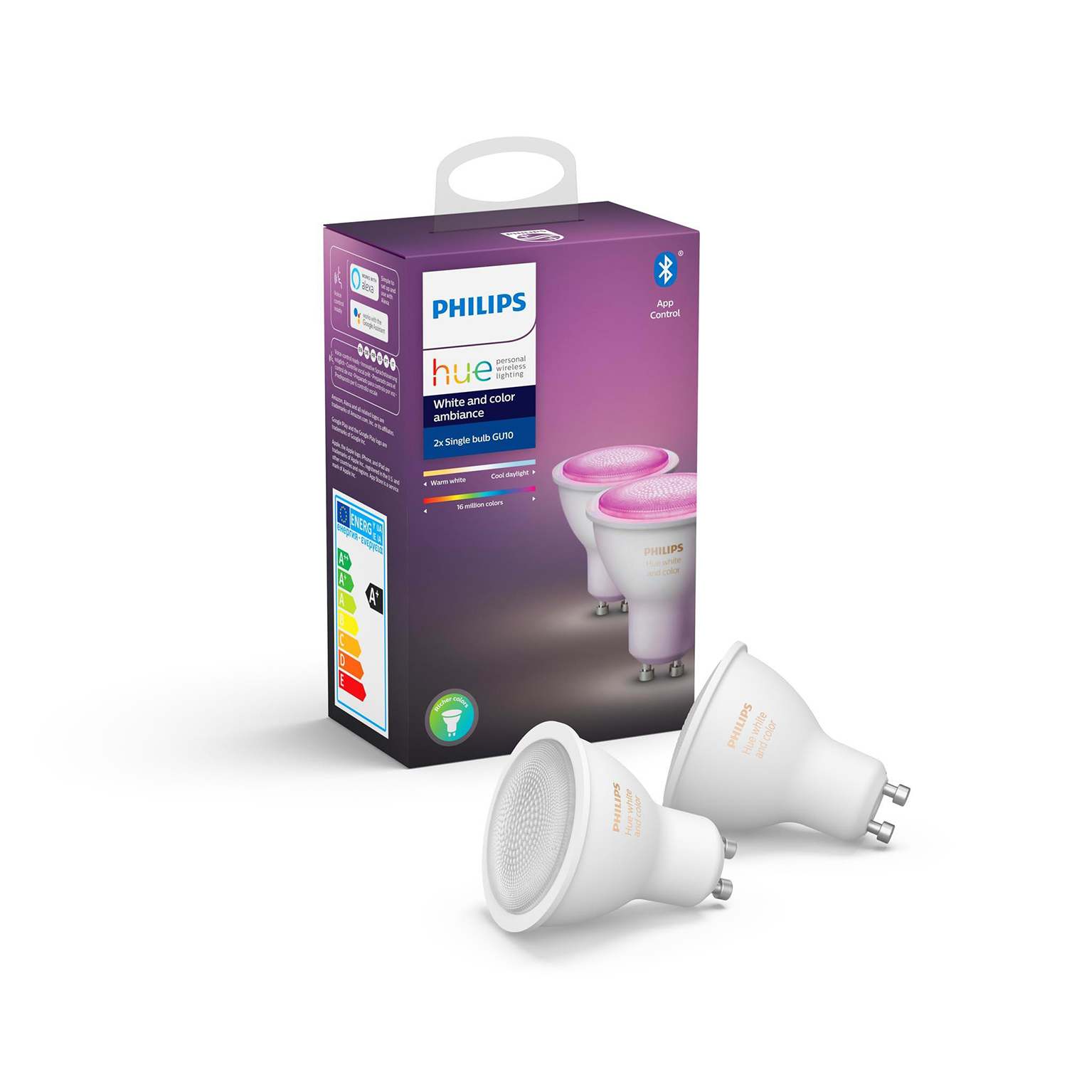 PHILIPS HUE Bluetooth - White and color ambiance - GU10 - 2-pack
