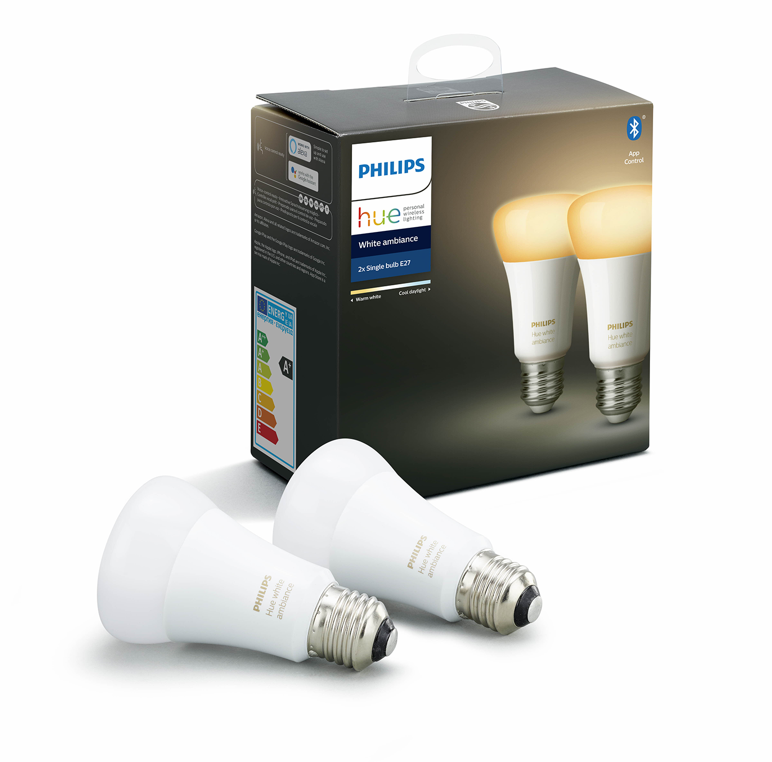 PHILIPS HUE Bluetooth - White ambiance - E27 - 2-pack