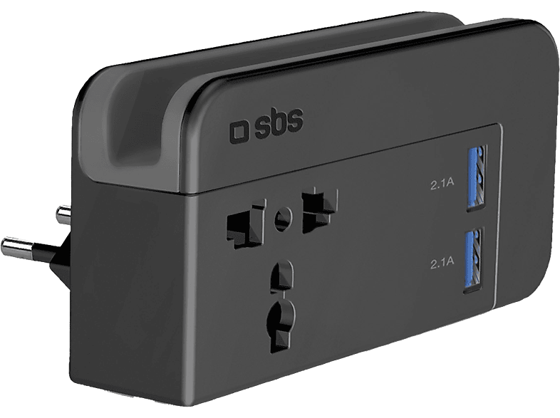 SBS Reisadapter 2 USB-poorten 2.1 A US / UK / UE (TATRAVHOLD2AUN)
