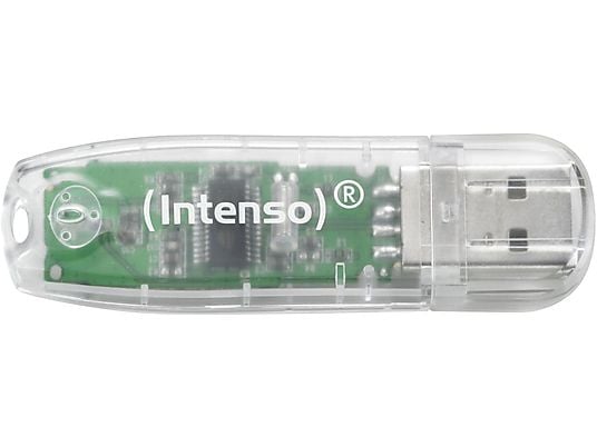 INTENSO Rainbow USB-Stick, 32 GB, 28 MB/s, Transparent