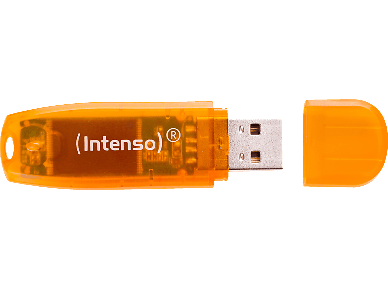 INTENSO Rainbow Line USB-Stick, 64 MB/s, Orange 28 GB