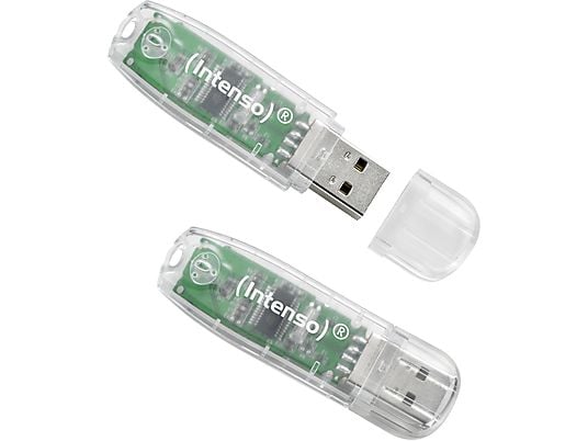 INTENSO Rainbow USB-Stick, 32 GB, 28 MB/s, Transparent
