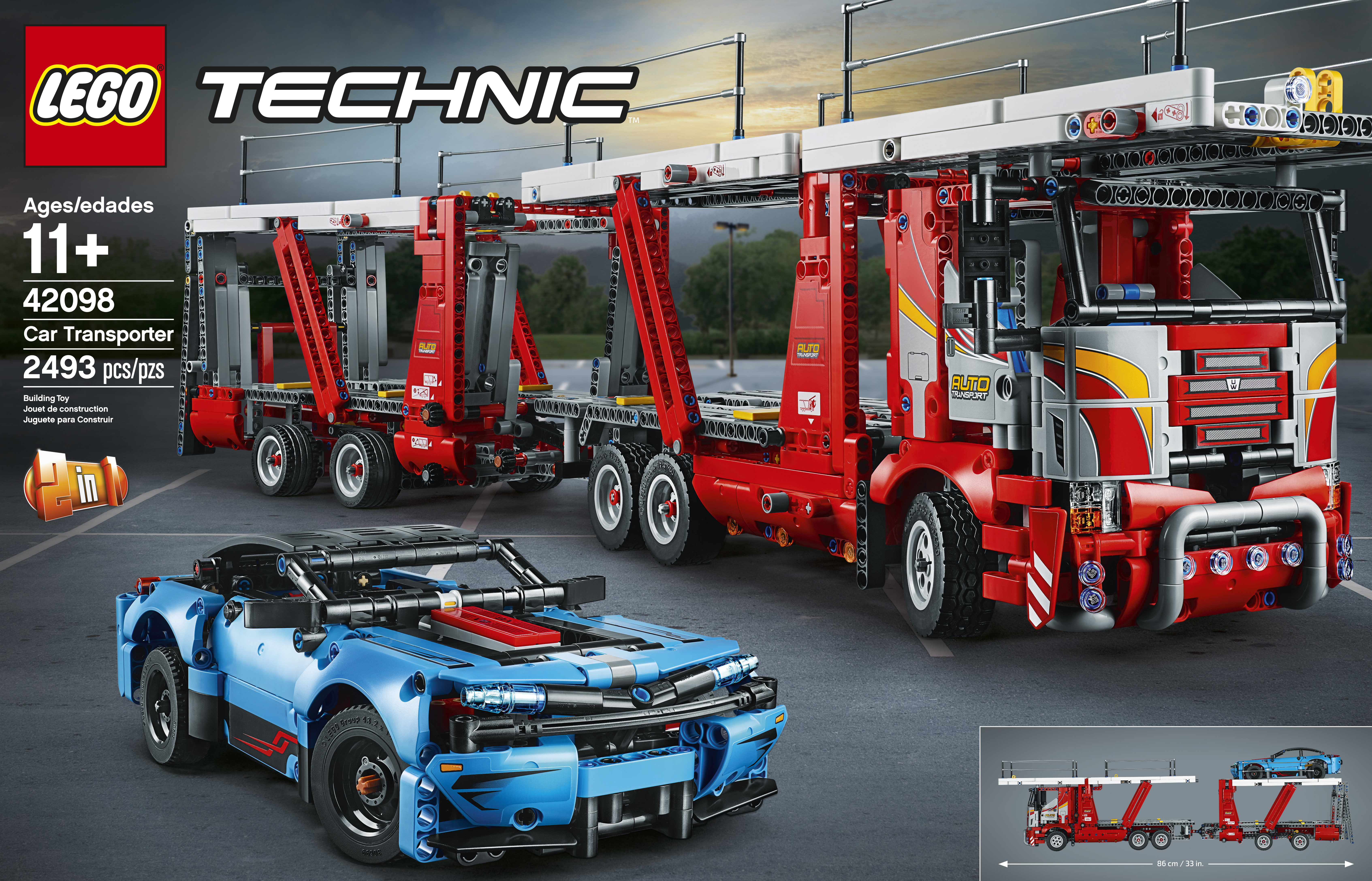 LEGO 42098 Autotransporter Bausatz, Mehrfarbig