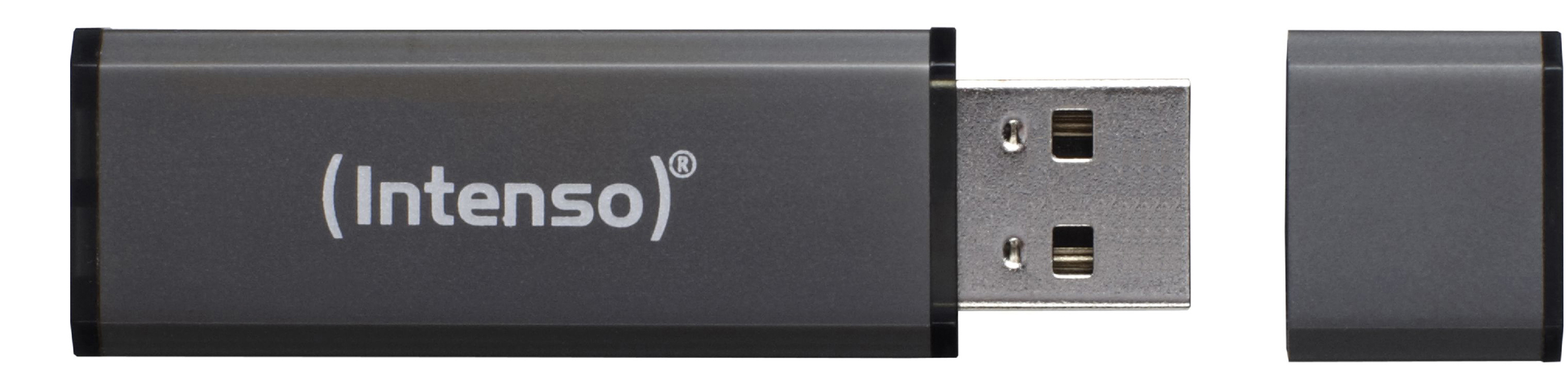 Anthrazit USB-Stick, Line GB, MB/s, INTENSO 28 Alu 64