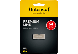 INTENSO Premium Line USB-Stick, 64 GB, 35 MB/s, Silber