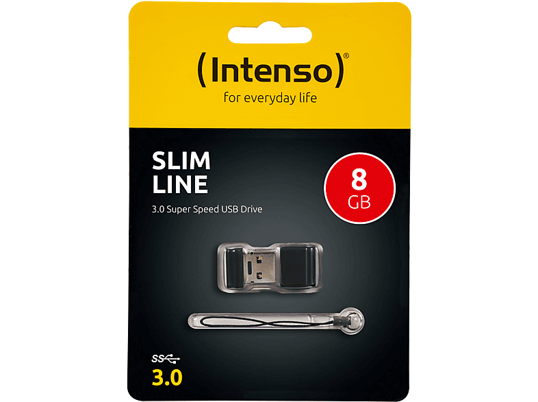 Thumbnail - INTENSO Slim Line USB-Stick, 8 GB, 35 MB/s, Schwarz