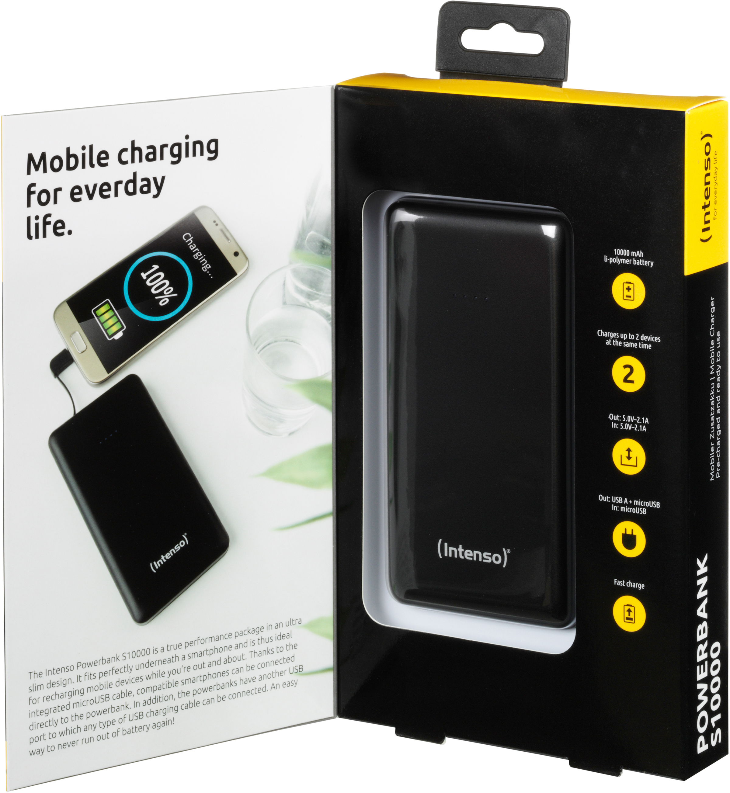 INTENSO Slim S10000 Powerbank 10000 mAh Schwarz