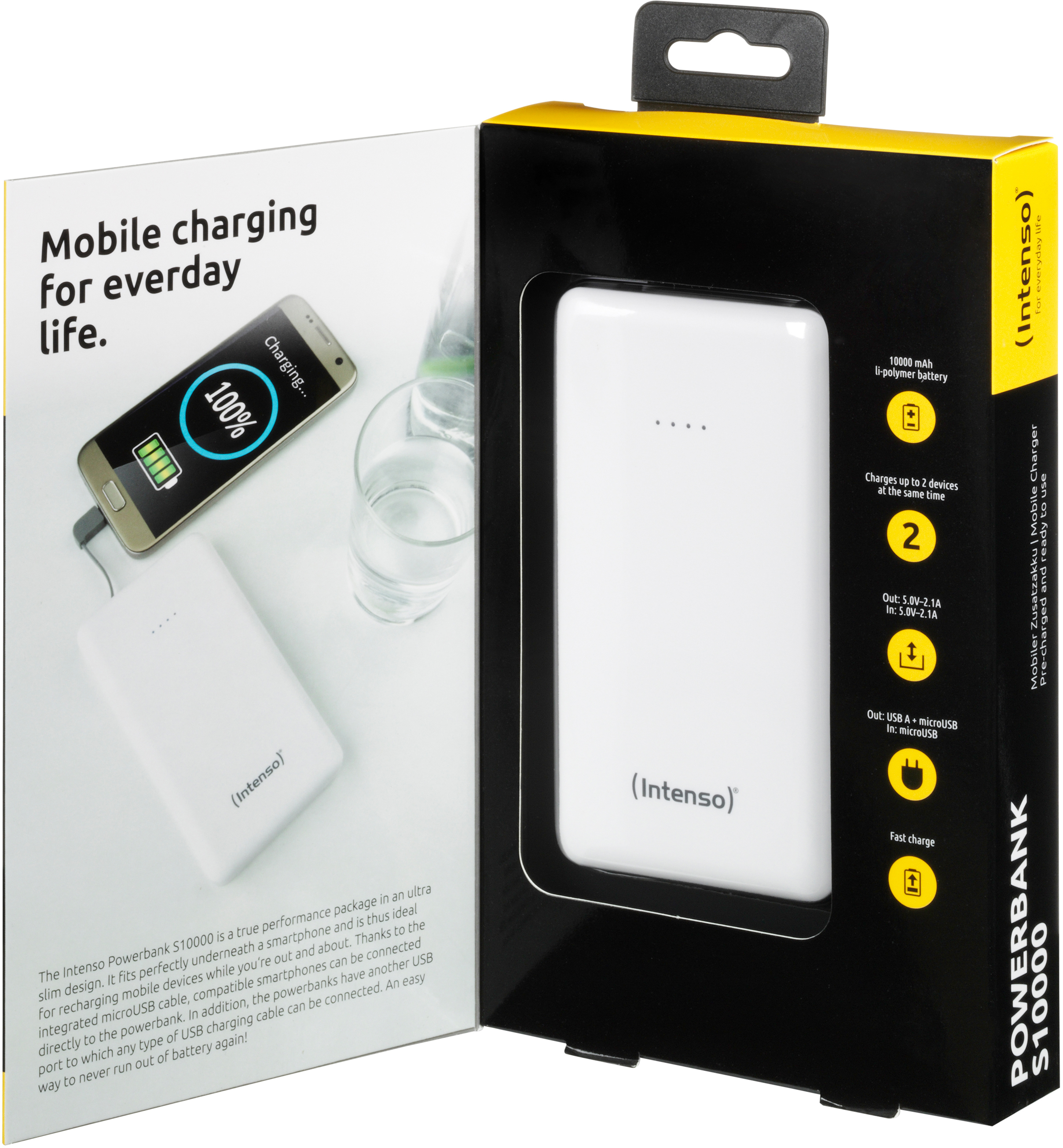 INTENSO Slim S10000 Powerbank 10000 mAh Weiß