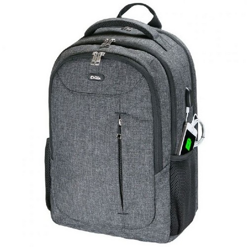 Mochila para portátil de 15.6" - E-Vitta Power, 3 departamentos, Conector USB, Gris
