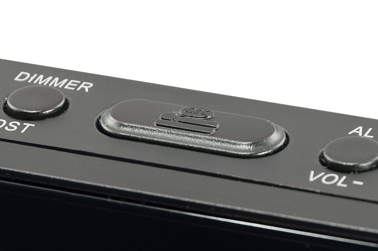 Close up of buttons on a black device.