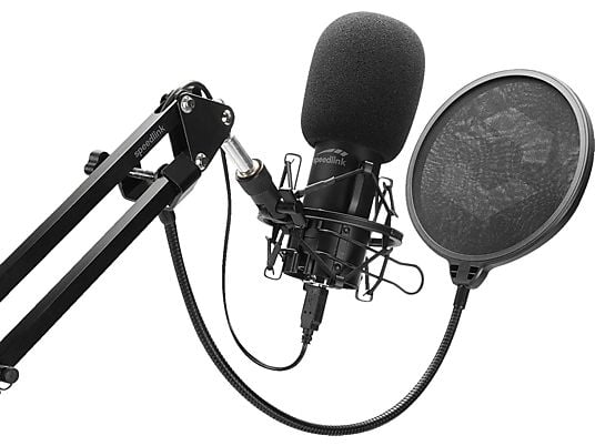 SPEEDLINK Volity Ready Streaming Starter Set - Streaming-Mikrofon (Schwarz)