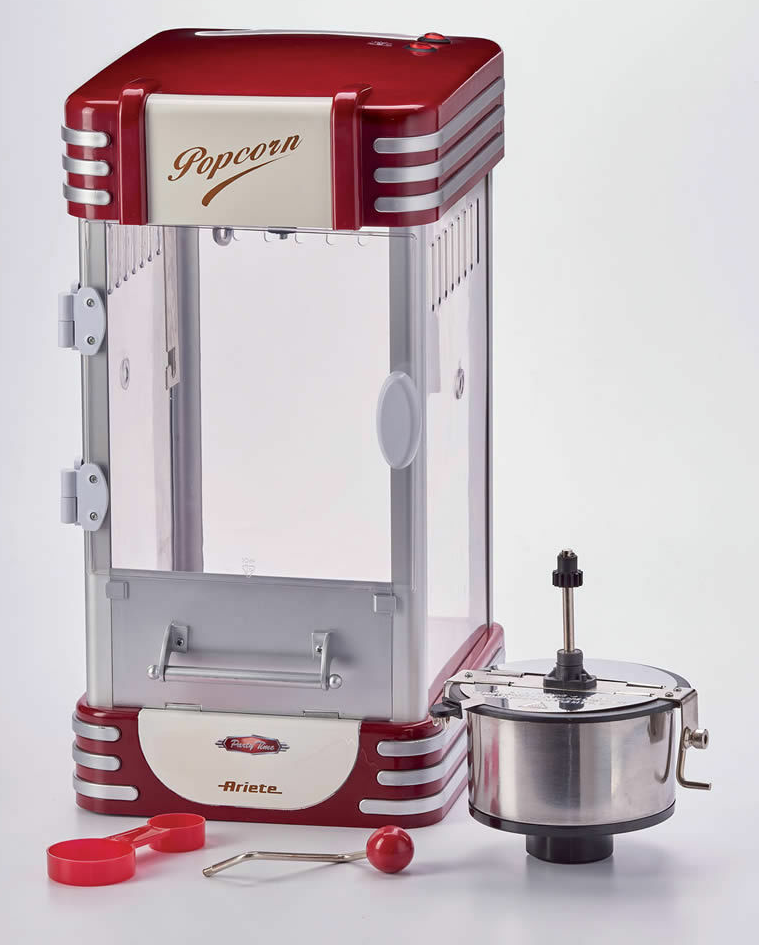 ARIETE ARI-2953-XL - Machine à Popcorn (Rouge/Acier inoxydable)