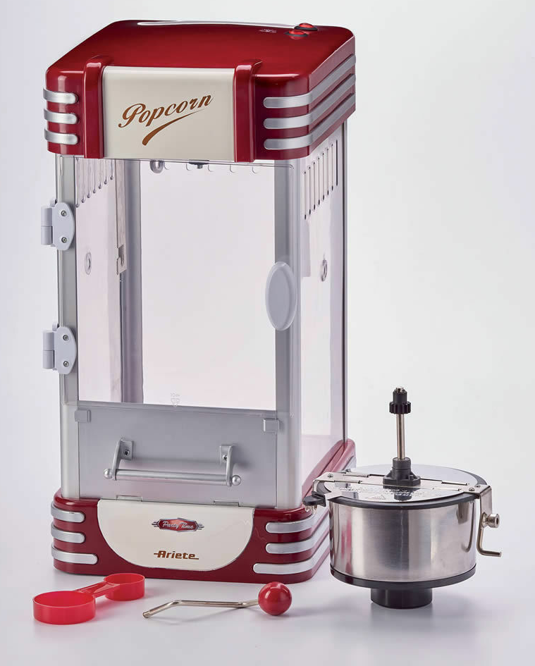 ARIETE ARI-2953-XL - Macchina per popcorn (Rosso/Acciaio inossidabile)