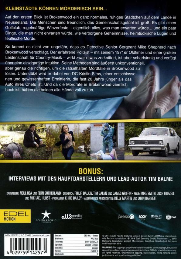 DVD-Rückseite mit Filmstills, Text und Credits.
