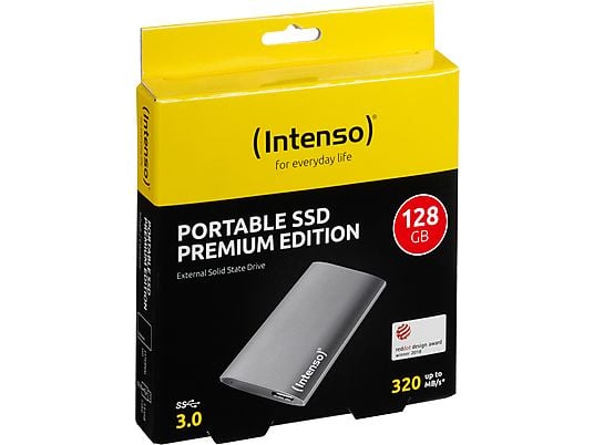 INTENSO Premium Edition Festplatte, 128 GB SSD, 1,8 Zoll, extern, Anthrazit