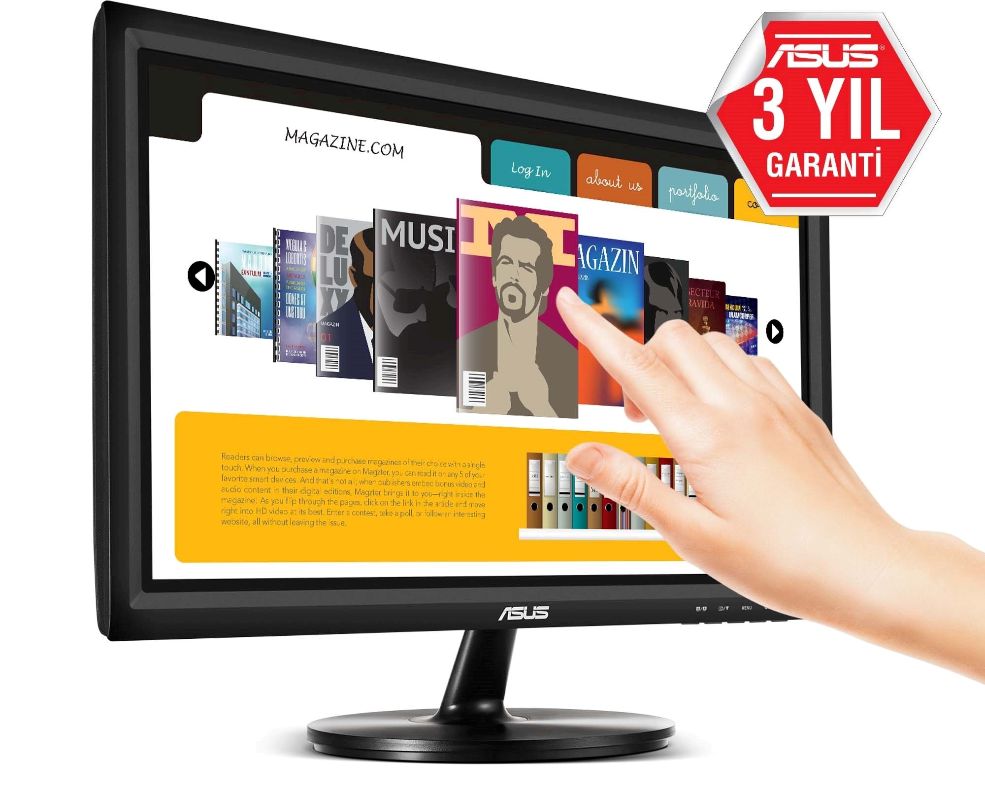 ASUS VT168H 15.6" 10ms Monitör Siyah