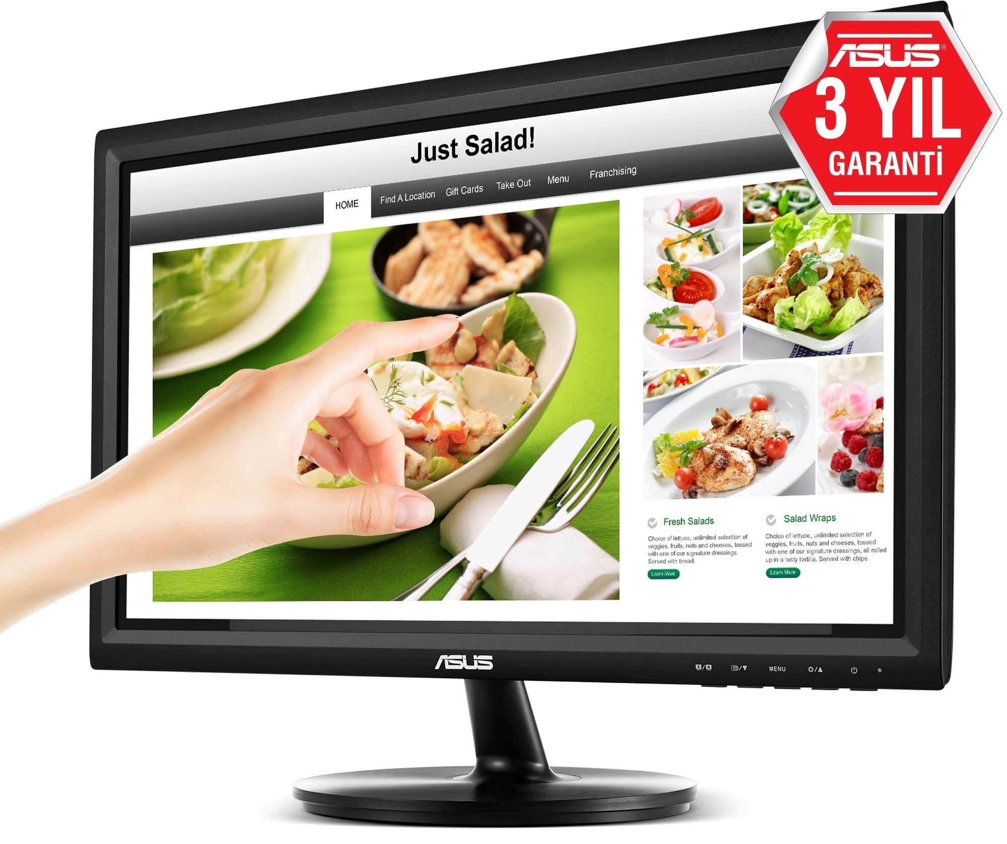 ASUS VT168H 15.6" 10ms Monitör Siyah