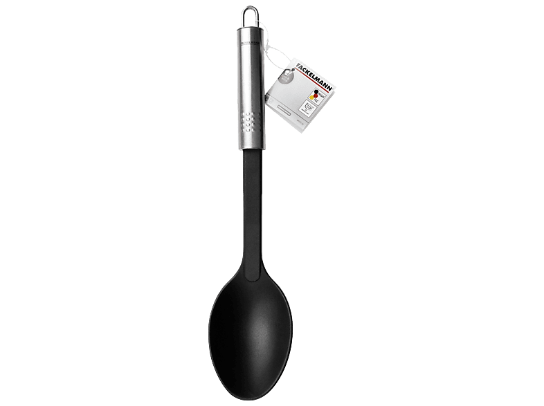 Fackelmann 44311 oval Servierlöffel 31cm, Silber/Schwarz, Spülmaschinengeeignet